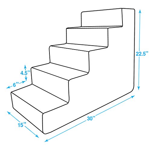 Best Pet Supplies Dog Stairs & Steps - Foam Steps for Small Dogs & Cats, Non-Slip Indoor Balanced Pet Step Support, Dog Ramp, No Assembly, Sand, 5-Step by Best Pet Supplies - Image 4