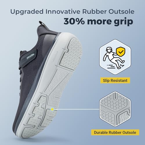 Image of FitVille Wide Walking Shoes for Men Extra Wide Width Sneakers with Arch Support Comfortable Lightweight Running Shoes for Men for Gym-Cloud Wanderer V22