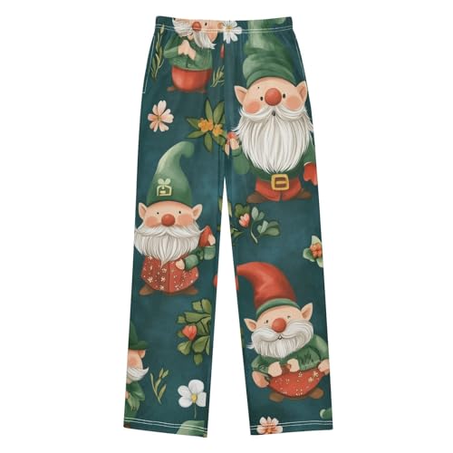 St Patrick's Gnome Boys Long Pants Soft Trousers Elastic Waist Kids Lounge Bottoms with Pockets S-XL