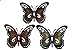 Produktbild khevga 3er Set Deko-Schmetterling  Wanddeko aus Metall im Vintage-Stil, Schmetterlings-Dekoration für Wohnzimmer, Garten, Balkon oder Terrasse