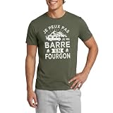 Spreadshirt Je Peux Pas Je Me Barre en Fourgon Cadeau Camping Car T Shirt Homme, L, Vert Militaire