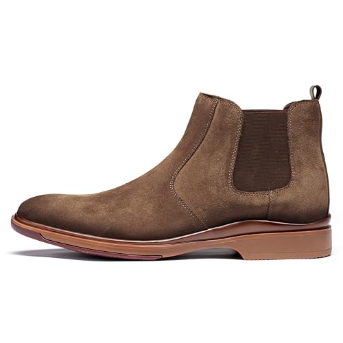 Image of ArcBrothers Men's Chelsea Boots, Relaxed Fit Roomy Toe Box Design, Premium Leather Slip-on Ankle Boots, All-Day Comfort
