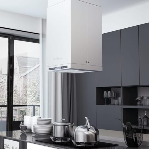 Gecheer Inselhaube mit LCD-Display, Berührungssensor 756 m³/h LED, Edelstahl und Aluminium, 32 x 34 x (59-110) cm, für offene Küche mit Kochinsel Gecheer Inselhaube mit LCD-Display, Berührungssensor 756 m³/h LED, Edelstahl und Aluminium, 32 x 34 x (59-110) cm, für offene Küche mit Kochinsel
