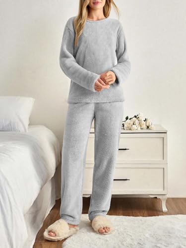 Image of KOTTY Women's Fleece White Winter Cord Set | Cozy Track Suit with Sweatshirt & Pants | Perfect for Airport & Jogging Look
