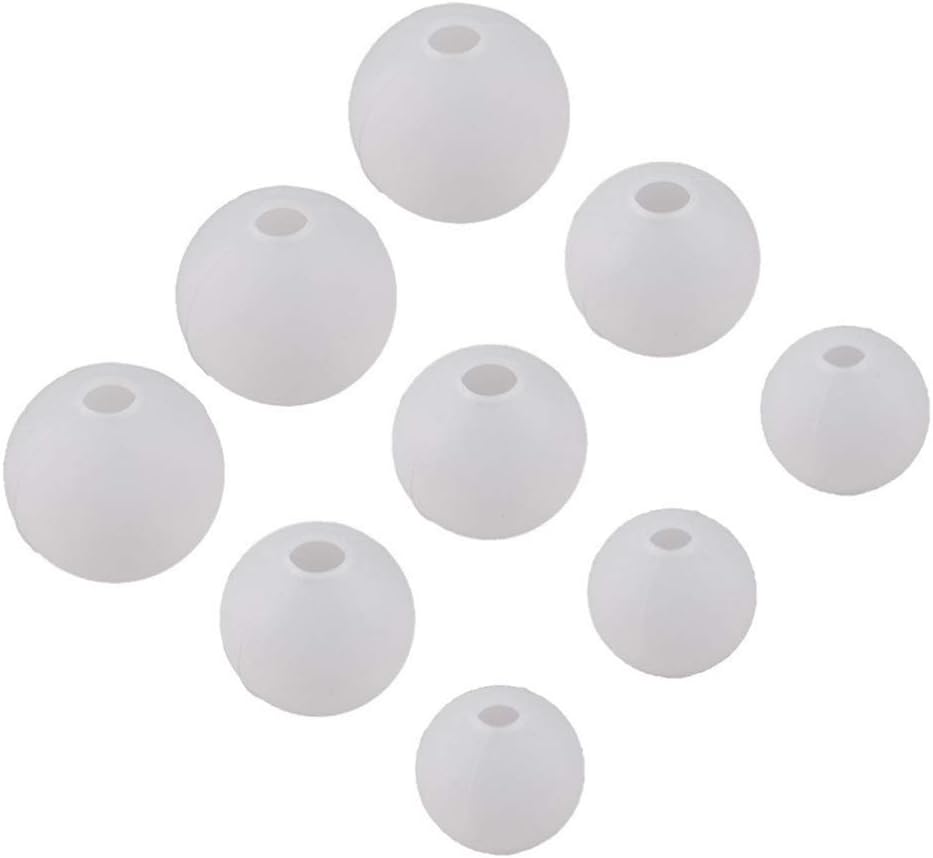 Artibetter Beads Resin Molds, 9pcs Silicone Ball Mold Resin Epoxy Mold Orbs Pendant Casting Molds for DIY Jewelry Making