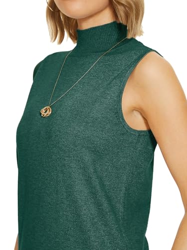 Image of INKOFF Sleeveless Mock Neck Turtleneck Knit Tops Women Dressy Casual Sweater Vest Business Work Tank