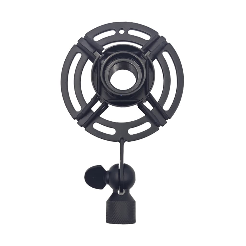 Supporto per microfono a vite portatile in metallo nero opaco supporto per microfono anti-vibrazione