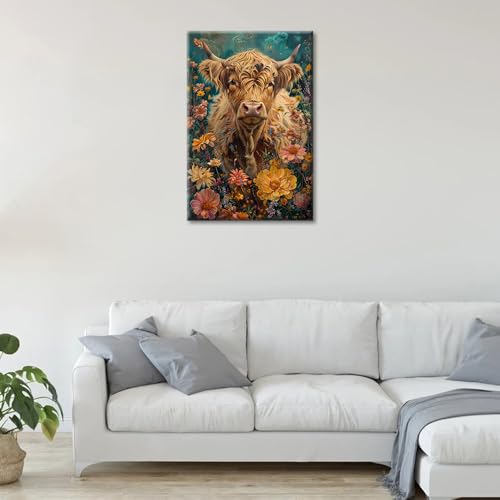 Toile murale abstraite encadrée grand format 91x61 cm pour tableau de salon - 4
