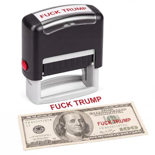 Fuck Trump Stamp - Self Inking Red Ink Stamp for Money Office Supplies Election Party Decorations Novelty Gift Trump Merchandise Funny Political Office Supply (1 Pack)