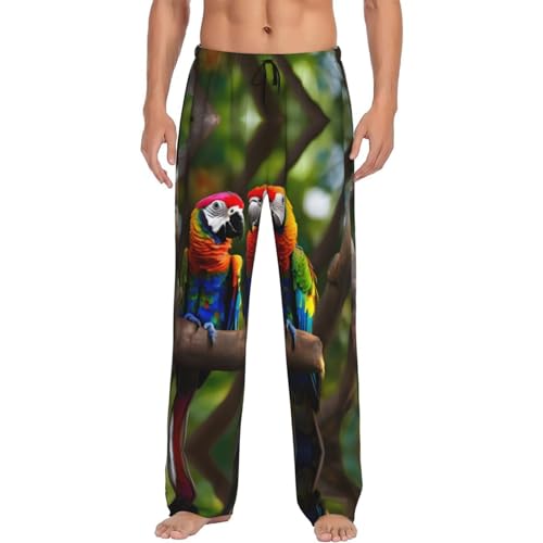 Pantalon de nuit jambes larges imprimé exotique pour soirée cocooning