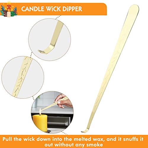 4 in 1 Candle Accessories Kit, Wick Trimmer, Candle Snuffer and Wick Trimmer, Candle Snuffer, Candle Wick Dipper with Velvet Pouch, Direction Card- Gift Package for Candle Lovers (Gold) - Image 5