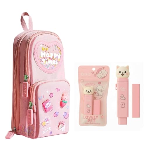 Image of Happy Times Pencil Pouch with Eraser, Large Capacity Case