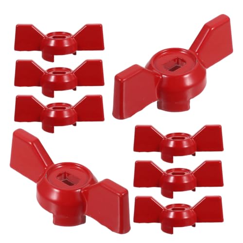 Warmhm Manija para Válvula de Bola y Mariposa 8 Piezas, Accesorio de Reparación Fácil de Instalar, Aleación de Aluminio Rojo para Grifos en Exteriores y Uso Doméstico