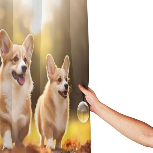 Rideaux de douche durables et imperméables 182 cm motif corgi - 5