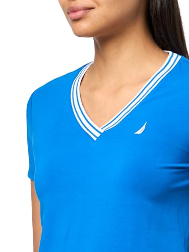 Image of Nautica Women's Solid V-Neck Short Sleeve T-Shirt Shirt