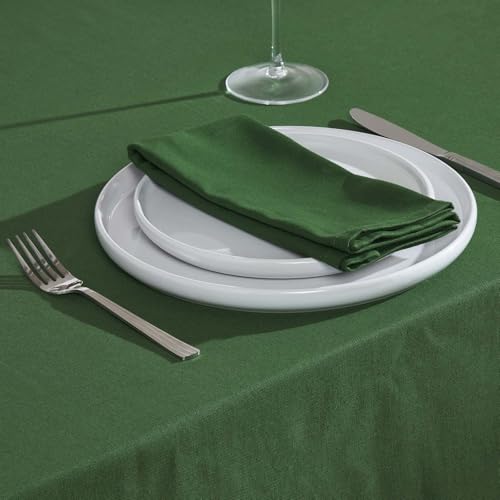 Stoffservietten Homescapes dunkelgrün, 4er-Set 45×45 cm aus Baumwolle