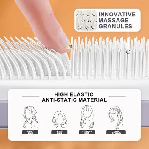 Image of Detangling Hair Brush for Women & Men- Anti Hair Fall Comb for Curly, Wavy & Straight Hair | Hair Straightening Brush, Wet & Dry Styling Brush | Scalp Massager, Frizz Control & Tangle (Detangler hair brush)