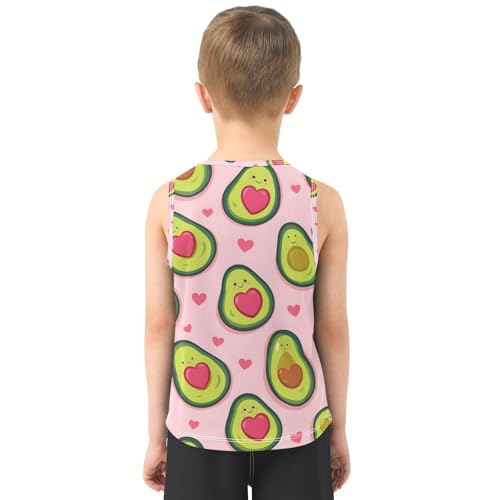 Boys' Tank Top Shirt Avocado Love Pattern Sleeveless T-Shirts3