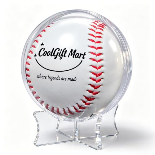 Image of CoolGift Mart Baseball Display Case, Gifts for Men Boys(Transparent Base)