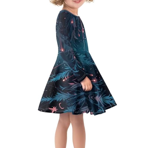 Girls Cute Dress Long Sleeve 3-16 Years Old Novelty Swing Flowy Dress Versatile Dresses4