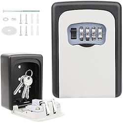 Candado Con Clave Para Guardar Llaves Caja de Seguridad para Llaves con código de 4 dígitos, Caja de Llaves con Codigo Impermeable, Caja Fuerte Llaves Exterior, para Guardar de Forma Segura Llaves,Llaves de Coche,Tarjetas de Crédito