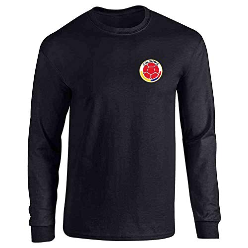 Colombia Futbol Soccer Retro National Team Long Sleeve T-Shirt Black M