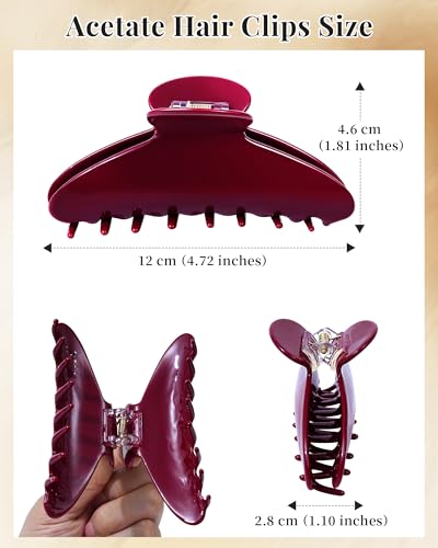 Mesovor Durable Acetate Hair Clips, Two-Tone Color Design