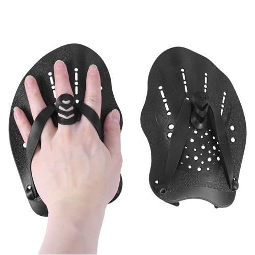 2pcs Swim Paddles Hand, Hand Paddles for Lap Swimming Training Equipment with Adjustable Straps Swim Gear for Women Men Children Improves Speed and Form
