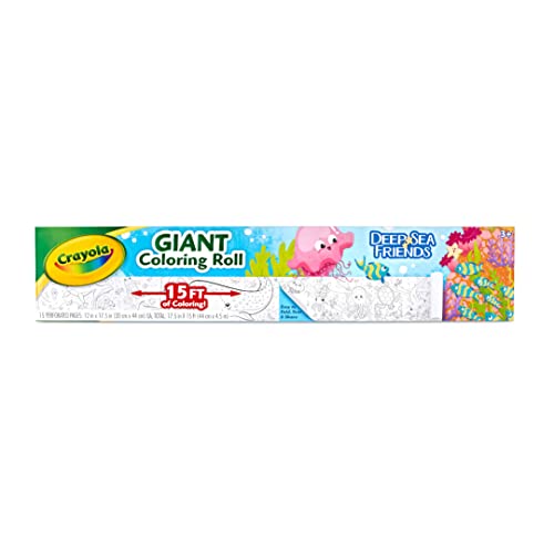 Crayola Giant Coloring Roll, 15 Perforated Ocean Coloring Pages, Gift for Kids, Ages 3, 4, 5, 6 - image 2