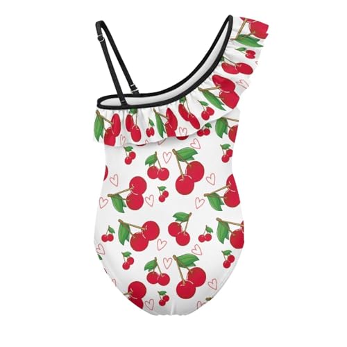 Image of Girls Swimsuit One Piece Ruffle Swimsuit Non-Slip Straps UPF 50+ for Girls Size 3-14 Years