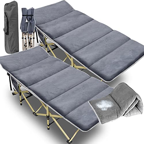 H&ZT 2 Pack Folding Cots, Cots for Adults,Guest Bed Cot Fold Out Bed, Folding Cot for Sleeping, Heavy Duty Portable Home Office Camp Travel Vacation Camping Foldable Cot