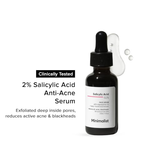 Image of Minimalist 2% Salicylic Acid Serum for Acne & Blackheads | BHA Exfoliating Anti Acne Serum for Pore Cleansing & Oil Control | Pore Tightening Treatment for Oily & Acne-Prone Skin | 20ml
