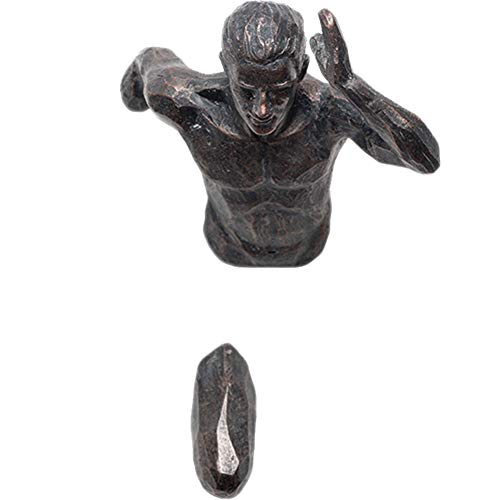 Mocohana Running Man Wall Sculpture 3D Wall Art Sport Figurine For Home Office Decor(Bronze Left Hand) #TOP7
