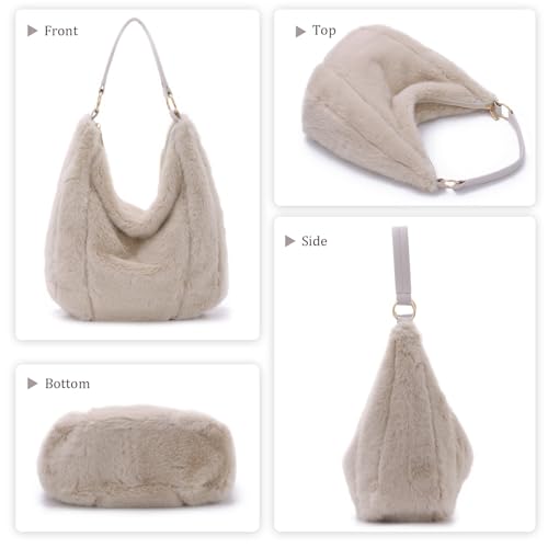Bolso de hombro de felpa para mujer suave invierno miniatura 4