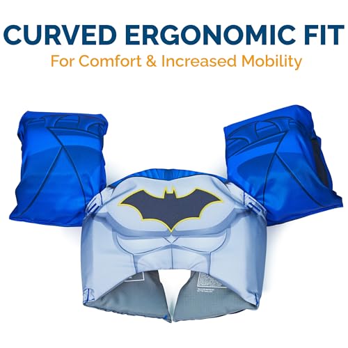 Image of SwimWays DC Batman Swim Trainer Vest with Arm Floaties for Kids 33-55 lbs