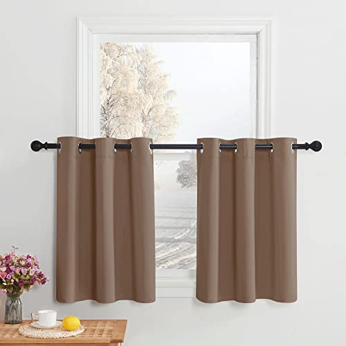 NICETOWN Farmhouse Tiers Blackout Curtains for RV Kitchen Basement