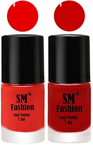 Image of Long Lasting Nail Polish | Nail Paint Combo 7 ml Each) - Set of 2 Fire Orange-Orange