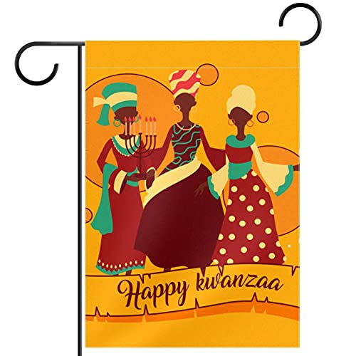 Drapeau de jardin Kwanzaa double face déco extérieure en polyester 30x45 cm