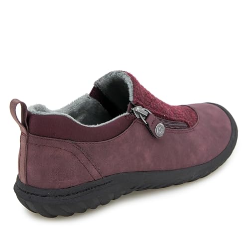 Image of JBU Women's Elodie Comfortable Casual Flexible Arch Support APMA Accepted Side-Zip Walking Flat