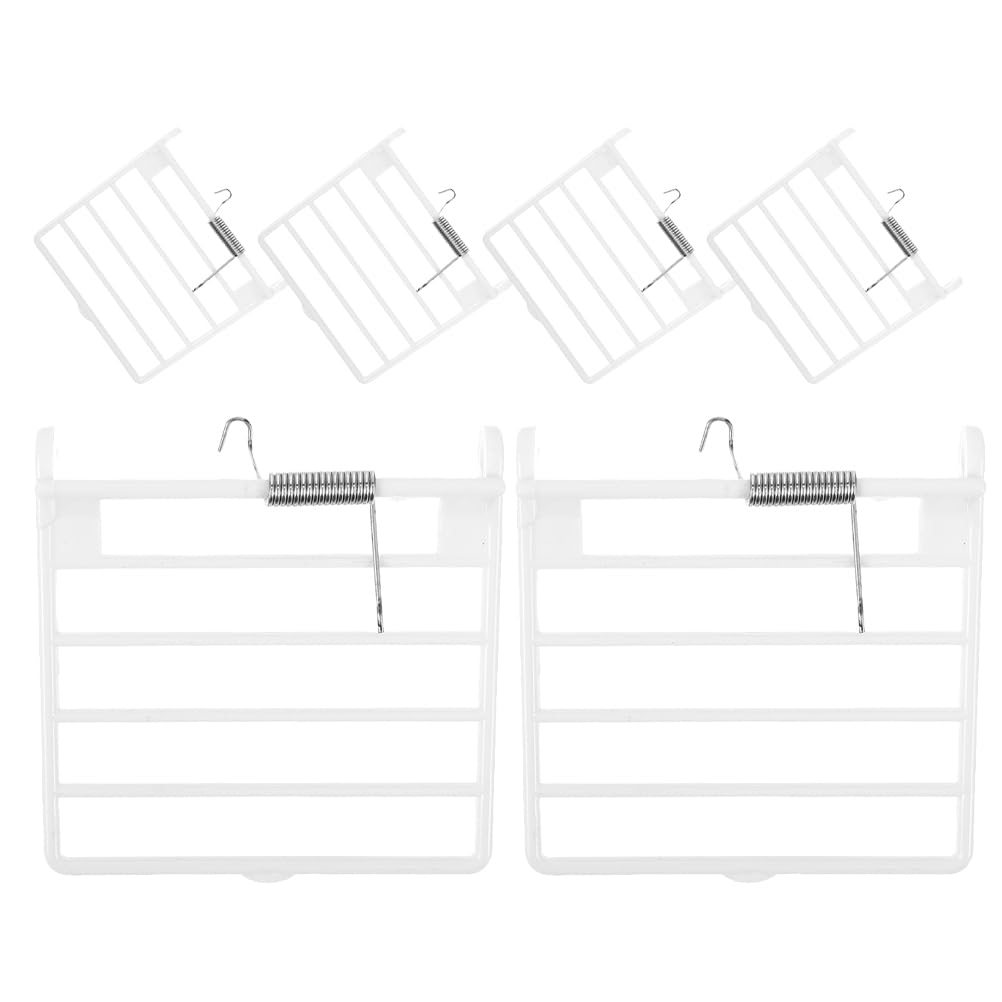 HOMOBABE 6 Portine A Molla Per Gabbie Uccelli | In ABS Bianco 7x7 Cm | Compatibili Con Diverse Gabbie | Per Piccioni E Pappagalli