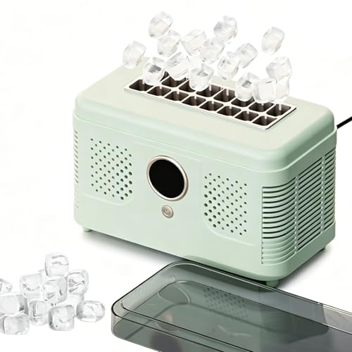 Máquina de hielo para cocina y camping con cable de coche de 12 cubitos verde