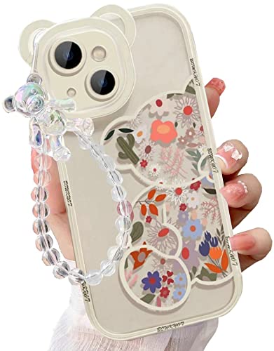 Coque iPhone 15 transparente antichoc contre les chutes avec bracelet chaîne