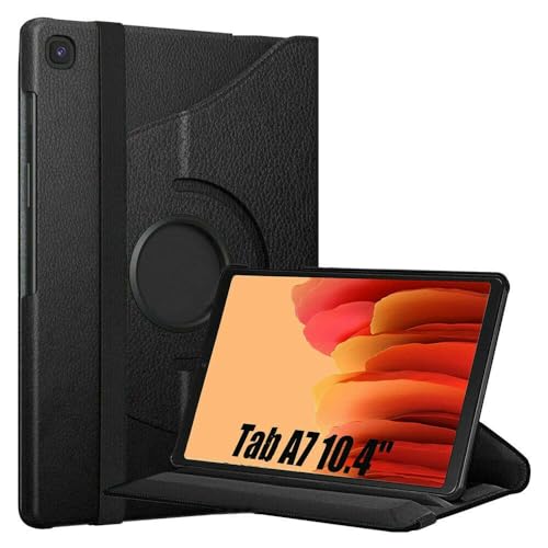 World biz 360 Rotate Case for Galaxy Tab A7 10.4 Case 2022 2020 (SM-T500/ T503/ T505/ T507/T509) Slim Rotation Cover with PC Hard Back Shell Auto Wake/Sleep Function Galaxy Tab A7 (Black)