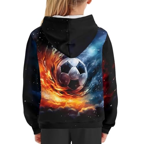 Image of WELLFLYHOM Boys Hooded Sweatshirts Hoodie Pullover Cool Graphic Crewneck Blouses Size 6-16