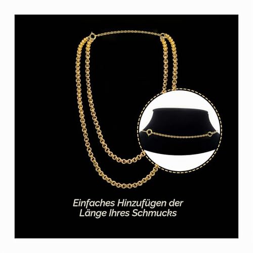LANCHARMED Kettenverlängerung Gold für Halskette, 3 Stück 14k Gold Vergoldete Verlängerung Kette Halskette Fußkette Armband Verlängerungskette für Schmuckherstellung