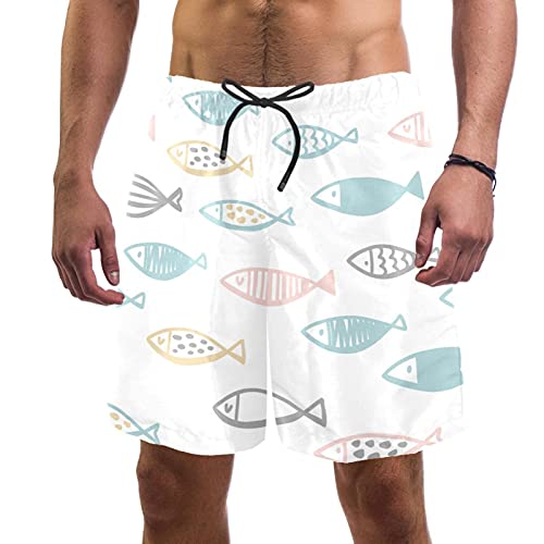 Short de bain pour homme léger imprimé multicolore en taille S confortable