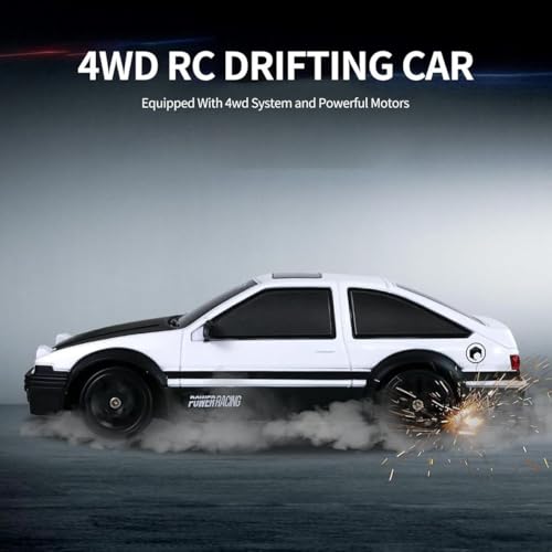 Image of Rc Drift Remote Control Car 1:24 Scale, High-Speed, 4Wd, Lights, Rechargeable Racing Car, Drifting Tires, 2.4Ghz, for Kids [ Sent Any1 Random Colour ] (RC Drift Car - Red)