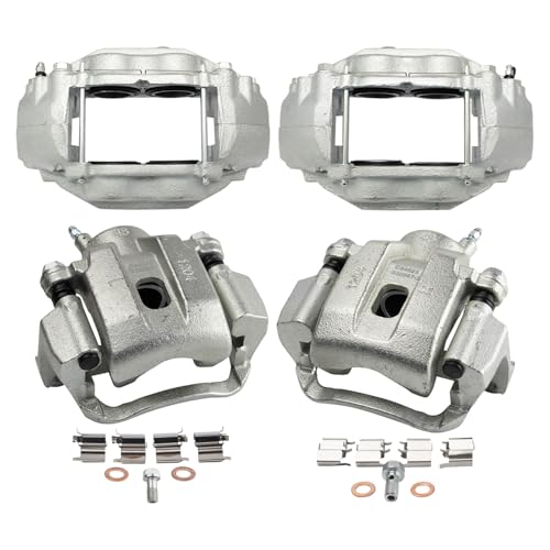 Image of TRQ Front and Rear Brake Caliper Set Zinc Coated Brackets Compatible with 2007-2015 Toyota Tundra 2008-2015 Sequoia