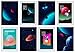 Produktbild the lazy panda card company Weltraum Poster Set - 8 x A4 Abstrakte Universum Poster kleine und große Astronauten (Vintage Weltraum Poster Set)