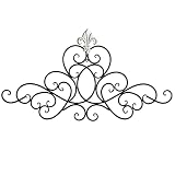 Wenbery Metal Black Scroll Iron Wall Decor with Fleur-de-Lis, 30.25" W X 16" H Wrought Iron Wall Dec
